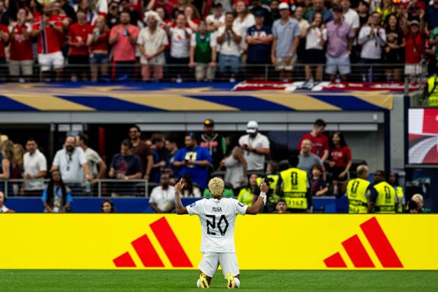 260630 Antonio Nusa of Norway celebrates after scoring 0-1 during the FIFA World Cup, WM, Weltmeisterschaft, Fussball 2026 round of 32 football match between CÃ te d Ivoire and Norway on June 30, 2026 in Dallas. Photo: Vegard Grott BILDBYRAN kod VG VG0975 bbeng fotboll football soccer fotball vm fotbolls-vm fotball-vm fotbolls-vm 2026 fifa world cup 2026 16-delsfinale round of 32 arlington texas norge norway elfenbenskusten elfenbenskysten ivory coast jubel *** June 30, 2026: Antonio Nusa of Norway celebrates after scoring the 0-1 goal during the FIFA World Cup 2026 Round of 32 soccer match between Côte d Ivoire and Norway on June 30, 2026 in Dallas. Photo by Vegard Grott, BILDBYRAN. Code: VG VG0975 bbeng soccer football fotball World Cup 2026 FIFA World Cup 2026 Round of 32 Arlington, Texas; Norway; Ivory Coast; celebration  Copyright: VEGARDxGRoTT BB260630VG037