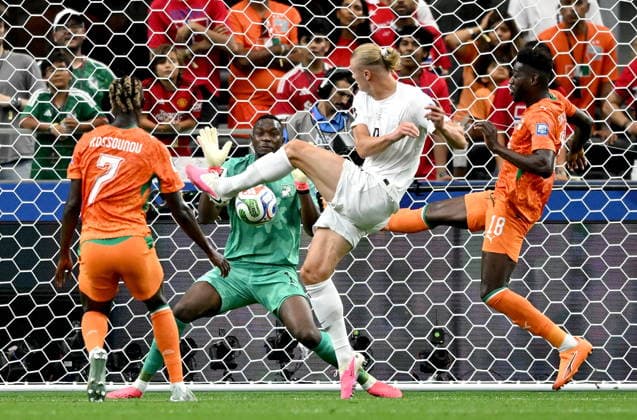 FIFA World Cup, WM, Weltmeisterschaft, Fussball 2026 - Round of 32 - Ivory Coast vs Norway Erling Haaland (C) of Norway in action during the FIFA World Cup 2026 Round of 32 match Ivory Coast against Norway, in Dallas, USA, 30 June 2026. DALLAS United States  Copyright: xALBERTxPENAx