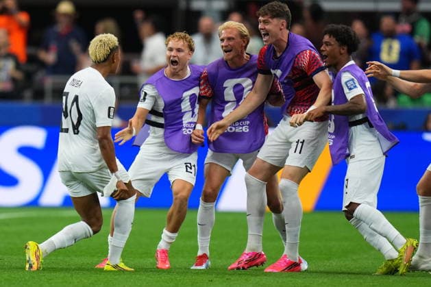 FIFA World Cup, WM, Weltmeisterschaft, Fussball 2026 - Round of 32 - Ivory Coast vs Norway Antonio Nusa (L) of Norway celebrates with teammates after scoring the 1-0 lead during the FIFA World Cup 2026 Round of 32 match Ivory Coast against Norway, in Dallas, USA, 30 June 2026. DALLAS United States  Copyright: xJEFFREYxMCWHORTERx