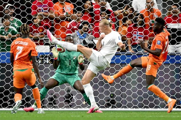 FIFA World Cup, WM, Weltmeisterschaft, Fussball 2026 - Round of 32 - Ivory Coast vs Norway Erling Haaland (C) of Norway in action during the FIFA World Cup 2026 Round of 32 match Ivory Coast against Norway, in Dallas, USA, 30 June 2026. DALLAS United States  Copyright: xALBERTxPENAx