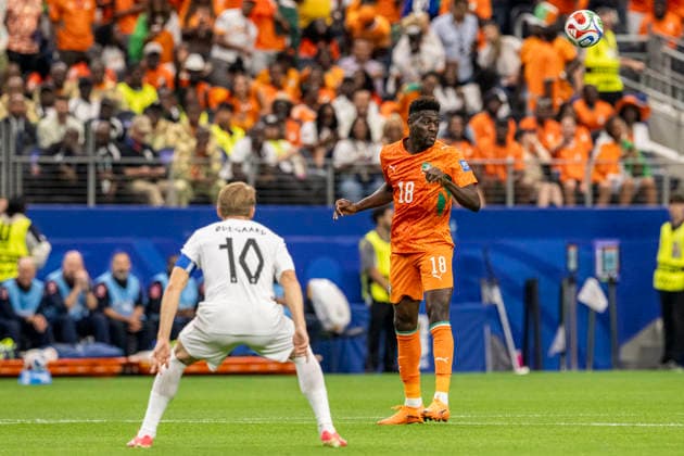 Ibrahim Sangare of Ivory Coast heads the ball during the match between Ivory Coast and Norway for the 2026 World Cup, held at Dallas Stadium in Dallas, United States. Richard Callis Fotoarena (Richard Callis SPP)  Copyright: xRichardxCallisx xSPPx spp-en-RiCa-2975197