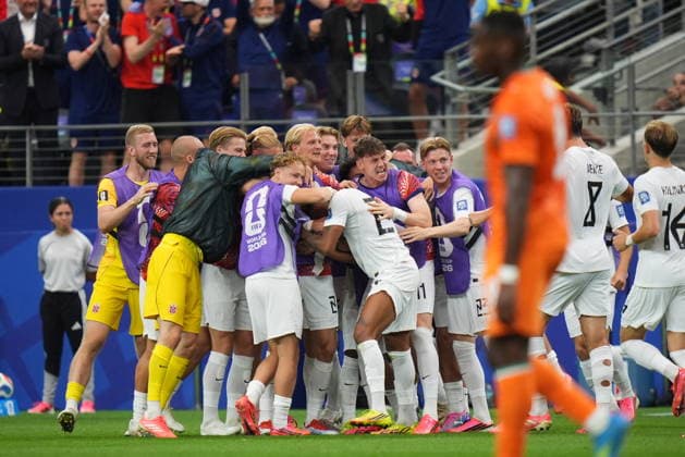 Ivory Coast v Norway - FIFA World Cup, WM, Weltmeisterschaft, Fussball 2026 - Round of 32 ARLINGTON, USA - JUNE 30: Antonio Nusa (20) of Norway celebrates with teammates after scoring a goal during the FIFA World Cup 2026 Round of 32 match between Ivory Coast and Norway at Dallas Stadium in Arlington, United States on June 30, 2026. Hakan Akgun Anadolu Texas United States. Editorial use only. Please get in touch for any other usage.  Copyright: x2026xAnadoluxHakanxAkgunx