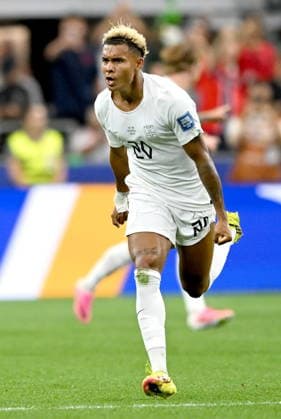 FIFA World Cup, WM, Weltmeisterschaft, Fussball 2026 - Round of 32 - Ivory Coast vs Norway Antonio Nusa of Norway celebrates after scoring the opening goal during the FIFA World Cup 2026 Round of 32 match Ivory Coast against Norway, in Dallas, USA, 30 June 2026. DALLAS United States  Copyright: xALBERTxPENAx