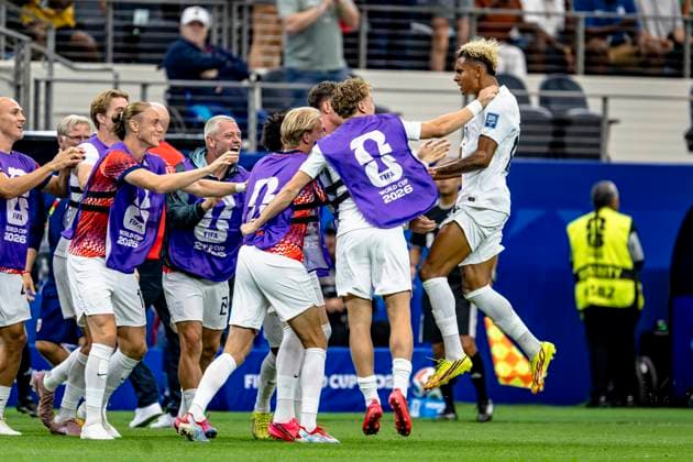 DALLAS - Antonio Nusa of Norway celebrates his 0-1 goal during the 2026 World Cup match between Ivory Coast and Norway at Dallas Stadium on June 30, 2026, in Dallas, United States. (Photo by Stefan Koops EYE4IMAGES DeFodi Images) - *** DALLAS: Antonio Nusa of Norway celebrates his 0-1 goal during the 2026 World Cup match between Ivory Coast and Norway at Dallas Stadium on June 30, 2026, in Dallas, United States. Photo by Stefan Koops, EYE4IMAGES, DeFodi Images