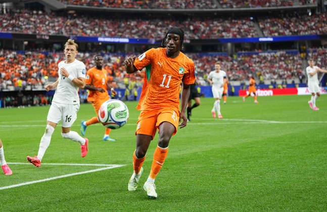 Yan Diomande (Ivory Coast) controls the ball during Ivory Coast and Norway, Round of 32 FIFA World Cup, WM, Weltmeisterschaft, Fussball 2026, Dallas Stadium, Arlington, United States on June 30, 2026. Thor Wegner DeFodi Images. (Photo by DeFodi Images) - *** Yan Diomande of Ivory Coast controls the ball during the match between Ivory Coast and Norway in the Round of 32 of the 2026 FIFA World Cup at Dallas Stadium in Arlington, United States, on June 30, 2026. Photo by DeFodi Images, Thor Wegner
