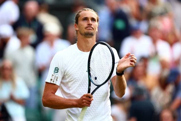 Alexander Zverev celebrates victory in his first round match Wimbledon Tennis Championships, Day 2, The All England Lawn Tennis and Croquet Club, London, UK - 30 Jun 2026London The All England Lawn Tennis and United Kingdom  Copyright: xJamesxMarsh Shutterstockx 16964208ea
