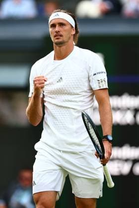 Alexander Zverev celebrates victory in his first round match Wimbledon Tennis Championships, Day 2, The All England Lawn Tennis and Croquet Club, London, UK - 30 Jun 2026London The All England Lawn Tennis and United Kingdom  Copyright: xJamesxMarsh Shutterstockx 16964208ed