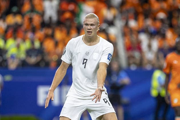 Erling Haaland of Norway reacts during the FIFA World Cup, WM, Weltmeisterschaft, Fussball 2026 Round of 32 match between Ivory Coast and Norway at Dallas Stadium on June 30th,2026 (Photo by Joao Bravo Sports Press Photo)  Copyright: xJoaoxBravo SportsxPressxPhotox Sportspressphoto_SPR181029