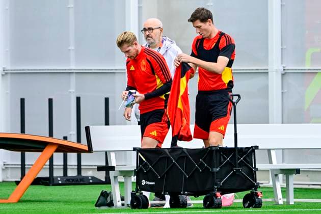 Belgian national football team - FIFA World Cup, WM, Weltmeisterschaft, Fussball 2026 - media activities 30 06 2026 RENTON, UNITED STATES OF AMERICA - JUNE 30 : De Bruyne Kevin forward of Belgium, Vanaken Hans midfielder of Belgium pictured during a training session of the Belgian national football team during the FIFA World Cup 2026 on June 30, 2026 in Renton, United States of America, 30 06 2026 Renton United States of America  Copyright: xJanxDexMeuleneirx