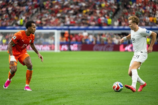 260630 Guela Doue of CÃ te d Ivoire and Andreas Schjelderup of Norway during the FIFA World Cup, WM, Weltmeisterschaft, Fussball 2026 round of 32 football match between CÃ te d Ivoire and Norway on June 30, 2026 in Dallas. Photo: Jon Olav Nesvold BILDBYRAN COP 217 VG0975 bbeng fotboll football soccer fotball vm fotbolls-vm fotball-vm fotbolls-vm 2026 fifa world cup 2026 16-delsfinale round of 32 arlington texas norge norway elfenbenskusten elfenbenskysten ivory coast *** June 30, 2026: Guela Doue of Côte d Ivoire and Andreas Schjelderup of Norway during the 2026 FIFA World Cup Round of 32 soccer match between Côte d Ivoire and Norway on June 30, 2026 in Dallas. Photo by Jon Olav Nesvold. BILDBYRAN COP 217 VG0975 bbeng soccer football fotball World Cup 2026 FIFA World Cup 2026 Round of 16 of 32 Arlington, Texas Norway Ivory Coast  Copyright: JONxOLAVxNESVOLD BB260630JE109