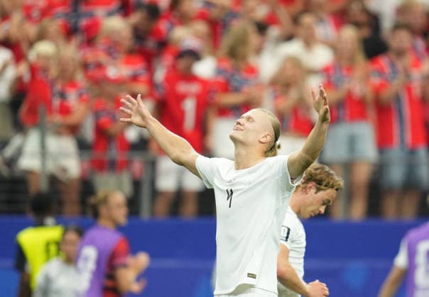 Erling Haaland (Norway) scores and celebrates his teams second goal during Ivory Coast and Norway, Round of 32 FIFA World Cup, WM, Weltmeisterschaft, Fussball 2026, Dallas Stadium, Arlington, United States on June 30, 2026. Thor Wegner DeFodi Images. (Photo by DeFodi Images) - *** Erling Haaland of Norway scores and celebrates his team s second goal during the match between Ivory Coast and Norway in the Round of 32 of the 2026 FIFA World Cup at Dallas Stadium in Arlington, United States, on June 30, 2026. Thor Wegner, DeFodi Images. Photo by DeFodi Images