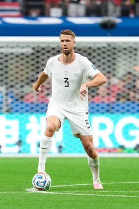 Kristoffer Ajer of Norway controls the ball during the FIFA Men’s World Cup 2026 round of 32 football match between Ivory Coast and Norway at Dallas Stadium, in Arlington on June 30th 2026 (Photo by LVDIDI SPP)  Copyright: xLVDIDI SPPx Sportspressphoto_SPR181067