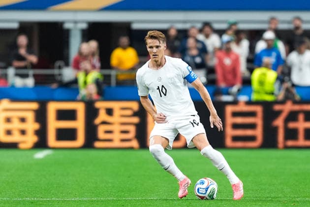 Martin Odegaard of Norway runs with the ball during a FIFA Men’s World Cup 2026 round of 32 football match between Ivory Coast and Norway at Dallas Stadium, in Arlington on June 30th 2026 (Photo by LVDIDI SPP)  Copyright: xLVDIDI SPPx Sportspressphoto_SPR181074