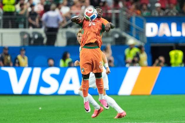 Christ Inao Oulai of Ivory Coast controls the ball during a FIFA Men’s World Cup 2026 round of 32 football match between Ivory Coast and Norway at Dallas Stadium, in Arlington on June 30th 2026 (Photo by LVDIDI SPP)  Copyright: xLVDIDI SPPx Sportspressphoto_SPR181076