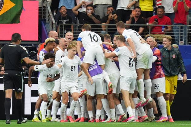 Ivory Coast v Norway - FIFA World Cup, WM, Weltmeisterschaft, Fussball 2026 - Round of 32 ARLINGTON, USA - JUNE 30: Erling Haaland of Norway celebrates with teammates after scoring a goal during the FIFA World Cup 2026 Round of 32 match between Ivory Coast and Norway at Dallas Stadium in Arlington, United States on June 30, 2026. Hakan Akgun Anadolu Texas United States. Editorial use only. Please get in touch for any other usage.  Copyright: x2026xAnadoluxHakanxAkgunx