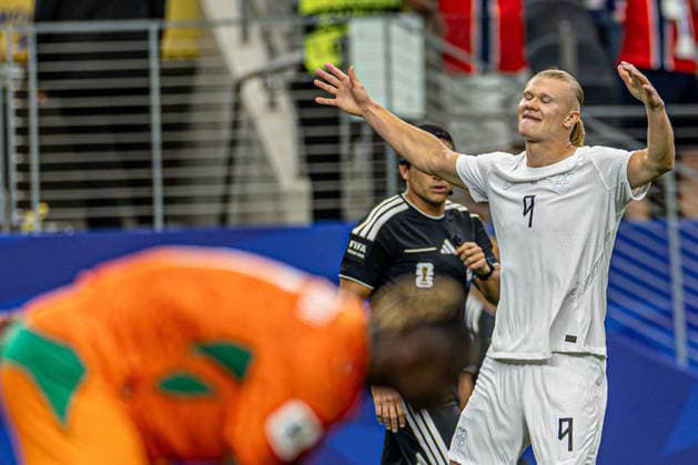 Ivory Coast vs. Norway DALLAS, TX - 30.06.2026: IVORY COAST VS. NORWAY - Erling Haaland, during the match between Ivory Coast and Norway, valid for the round of 16 of the 2026 FIFA World Cup, WM, Weltmeisterschaft, Fussball held at AT&amp;T Stadium, in Arlington, Texas, United States, this Tuesday (30). (Photo: Danilo Fernandes Fotoarena) x2975328x  DaniloxFernandes