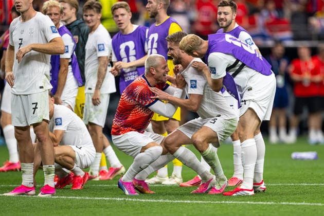 260630 David Moller Wolfe of Norway celebrates after the FIFA World Cup, WM, Weltmeisterschaft, Fussball 2026 round of 32 football match between CÃ te d Ivoire and Norway on June 30, 2026 in Dallas. Photo: Jon Olav Nesvold BILDBYRAN COP 217 VG0975 bbeng fotboll football soccer fotball vm fotbolls-vm fotball-vm fotbolls-vm 2026 fifa world cup 2026 16-delsfinale round of 32 arlington texas norge norway elfenbenskusten elfenbenskysten ivory coast jubel *** June 30, 2026: David Moller Wolfe of Norway celebrates after the 2026 FIFA World Cup Round of 32 soccer match between Côte d Ivoire and Norway on June 30, 2026 in Dallas. Photo by Jon Olav Nesvold. BILDBYRAN COP 217 VG0975 bbeng soccer football fotball World Cup 2026 FIFA World Cup 2026 Round of 16 of 32, Arlington, Texas, Norway, Ivory Coast, celebration  Copyright: JONxOLAVxNESVOLD BB260630JE120