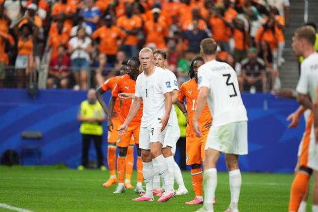 Ivory Coast v Norway - FIFA World Cup, WM, Weltmeisterschaft, Fussball 2026 - Round of 32 ARLINGTON, USA - JUNE 30: Erling Haaland (9) of Norway in action during the FIFA World Cup 2026 Round of 32 match between Ivory Coast and Norway at Dallas Stadium in Arlington, United States on June 30, 2026. Hakan Akgun Anadolu Texas United States. Editorial use only. Please get in touch for any other usage.  Copyright: x2026xAnadoluxHakanxAkgunx