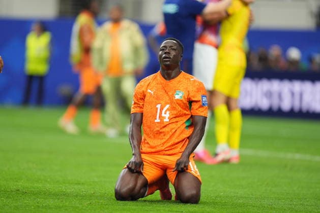 Ivory Coast v Norway - FIFA World Cup, WM, Weltmeisterschaft, Fussball 2026 - Round of 32 ARLINGTON, USA - JUNE 30: Oumar Diakite (14) of Ivory Coast reacts after eliminated in the FIFA World Cup 2026 Round of 32 match between Ivory Coast and Norway at Dallas Stadium in Arlington, United States on June 30, 2026. Hakan Akgun Anadolu Texas United States. Editorial use only. Please get in touch for any other usage.  Copyright: x2026xAnadoluxHakanxAkgunx