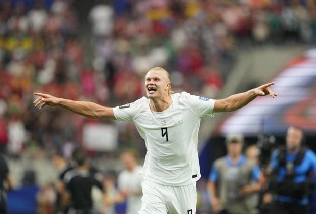 Erling Haaland (Norway) celebrate during Ivory Coast and Norway, Round of 32 FIFA World Cup, WM, Weltmeisterschaft, Fussball 2026, Dallas Stadium, Arlington, United States on June 30, 2026. Thor Wegner DeFodi Images. (Photo by DeFodi Images) - *** Erling Haaland of Norway celebrates during the match between Ivory Coast and Norway in the Round of 32 of the 2026 FIFA World Cup at Dallas Stadium in Arlington, United States, on June 30, 2026. Photo by DeFodi Images (Thor Wegner)
