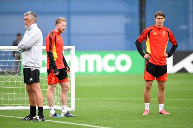 Belgian national football team - FIFA World Cup, WM, Weltmeisterschaft, Fussball 2026 - media activities 30 06 2026 RENTON, UNITED STATES OF AMERICA - JUNE 30 : De Bruyne Kevin forward of Belgium and De Ketelaere Charles midfielder of Belgium pictured during a training session of the Belgian national football team during the FIFA World Cup 2026 on June 30, 2026 in Renton, United States of America, 30 06 2026 Renton United States of America  Copyright: xNicoxVereeckenx