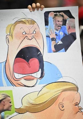 ARLINGTON, TEXAS - JUNE 30: Detail view of a Erling Haaland banner before the FIFA World Cup, WM, Weltmeisterschaft, Fussball 2026 Round Of 32 match between Group E Runners Up and Group I Runner-Up at Dallas Stadium on June 30, 2026 in Arlington, Texas.  Copyright: xMBxMediax