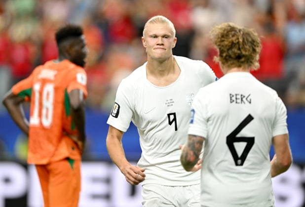 FIFA World Cup, WM, Weltmeisterschaft, Fussball 2026 - Round of 32 - Ivory Coast vs Norway Erling Haaland of Norway celebrates after scoring his team s second goal during the FIFA World Cup 2026 Round of 32 match Ivory Coast against Norway, in Dallas, USA, 30 June 2026. DALLAS United States  Copyright: xALBERTxPENAx