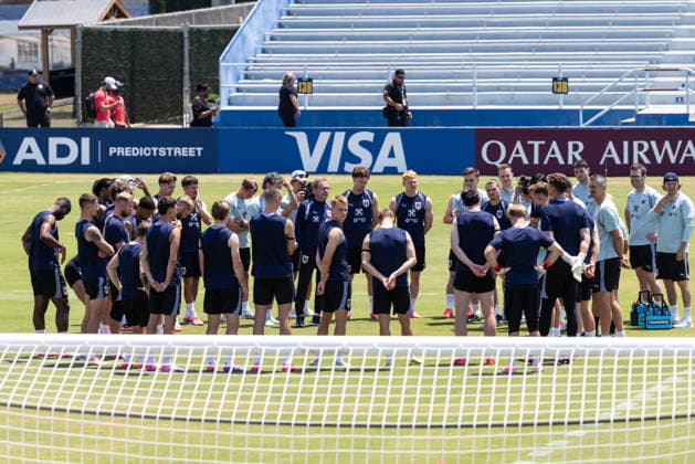 SOCCER - FIFA World Cup, WM, Weltmeisterschaft, Fussball 2026 SANTA BARBARA,CALIFORNIA,USA,30.JUN.26 - SOCCER - FIFA World Cup 2026, USA, Mexico, Canada, training Team AUT. Image shows head coach Ralf Rangnick (AUT) and the team of AUT.  GEPAxpictures xArminxRauthner