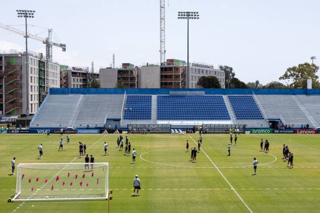 SOCCER - FIFA World Cup, WM, Weltmeisterschaft, Fussball 2026 SANTA BARBARA,CALIFORNIA,USA,30.JUN.26 - SOCCER - FIFA World Cup 2026, USA, Mexico, Canada, training Team AUT. Image shows an overview of the Harder Stadium and the team of AUT.  GEPAxpictures xArminxRauthner