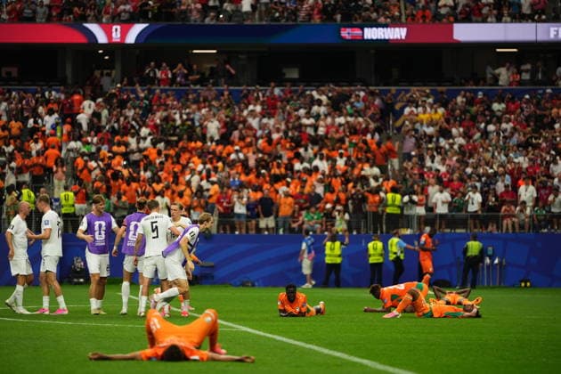 Ivory Coast v Norway - FIFA World Cup, WM, Weltmeisterschaft, Fussball 2026 - Round of 32 ARLINGTON, USA - JUNE 30: Players of Norway celebrates after winning the FIFA World Cup 2026 Round of 32 match between Ivory Coast and Norway at Dallas Stadium in Arlington, United States on June 30, 2026. Hakan Akgun Anadolu Texas United States. Editorial use only. Please get in touch for any other usage.  Copyright: x2026xAnadoluxHakanxAkgunx