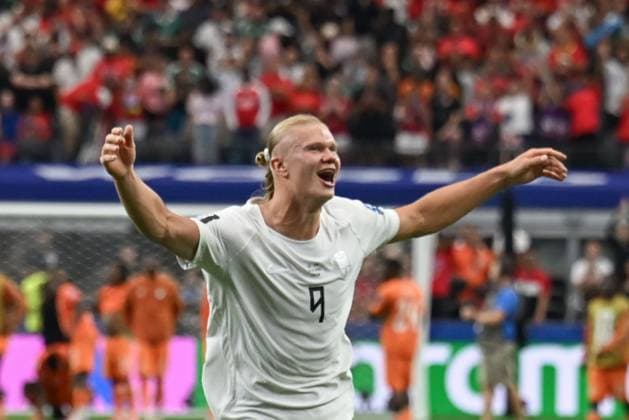 Norway advance to the FIFA World Cup, WM, Weltmeisterschaft, Fussball Round of 16 after 2-1 victory over CÃ te d Ivoire DALLAS, TEXAS, USA JUNE 30, 2026: Norway™s Erling Haaland (9) celebrates after Norway defeated CÃ te d Ivoire 2-1 in the FIFA World Cup 2026 Round of 32 match at Dallas Stadium in Dallas, Texas. Dallas United States of America Copyright: x xwalidxibrahimx xJNAxPressx
