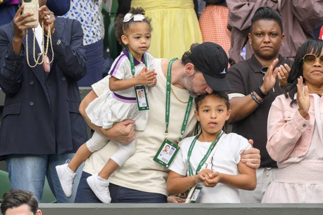 Wimbledon Tennis Championships 2026 - Day 2 LONDON, UNITED KINGDOM - JUNE 30: Serena William’s family including husband Alexis Ohanian, their two daughters Alexis Olympia Ohanian Jr. and Adira River Ohanian watch her play against Maya Joint of Australia during day two of The Wimbledon Tennis Championships 2026 at All England Lawn Tennis and Croquet Club on June 30, 2026 in London, United Kingdom. Ray Tang Anadolu London United States. Editorial use only. Please get in touch for any other usage.  Copyright: x2026xAnadoluxRayxTangx