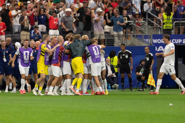 June 30, 2026, Arlington, Texas, USA: Norway forward ANTONIO NUSA (20) (not pictured) celebrates with teammates after scoring a goal during the 2026 FIFA World Cup, WM, Weltmeisterschaft, Fussball round of 32 match between CoÂ te dÃ¢â‚¬â ¢ivoire and Norway at Dallas Stadium in Arlington, Texas. Norway defeated CoÂ te dÃ¢â‚¬â ¢ivoire, 2-1. Arlington USA - ZUMAh193 20260630_zsp_h193_039 Copyright: xDanielxMcGregor-Huyerx