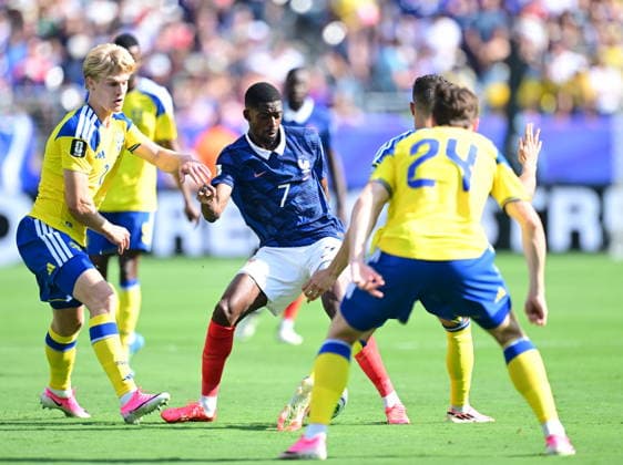 France v Sweden - FIFA World Cup, WM, Weltmeisterschaft, Fussball 2026 - Round of 32 NEW JERSEY, USA - JUNE 30: Ousmane Dembele (7) of France in action during the 2026 FIFA World Cup Round of 32 match between France and Sweden at New Jersey Stadium (MetLife Stadium) in East Rutherford, New Jersey, USA, on June 30, 2026: Abdulhamid Hosbas Anadolu New Jersey United States. Editorial use only. Please get in touch for any other usage.  Copyright: x2026xAnadoluxAbdulhamidxHosbasx