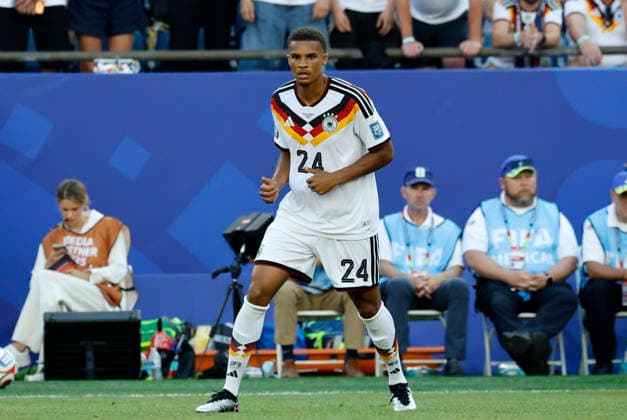 FOXBOROUGH, MA - JUNE 29: Malick Thiaw 24 of Germany during a FIFA World Cup, WM, Weltmeisterschaft, Fussball 2026 Round of 32 match between Germany and Paraguay on June 29, 2026 at Boston Stadium in Foxborough, Massachusetts. (Photo by Fred Kfoury III Icon Sportswire) SOCCER: JUN 29 FIFA World Cup 26 Round of 32 - Germany v Paraguay EDITORIAL USE ONLY Icon482260629169