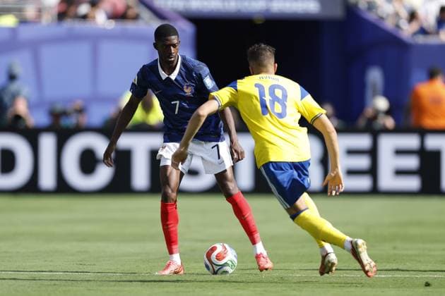 NEW JERSEY - Ousmane Dembele of France and Yasin Ayari of Sweden during the 2026 FIFA World Cup, WM, Weltmeisterschaft, Fussball round of 32 match between France and Sweden at Boston Stadium on June 30, 2026, in Foxborough, United States. MAURICE VAN STEEN ANP FIFA World Cup 2026 - round of 32 2026 xVIxANPxSportx xMauricexvanxSteenxIVx 562482323 originalFilename: 562482323.jpg