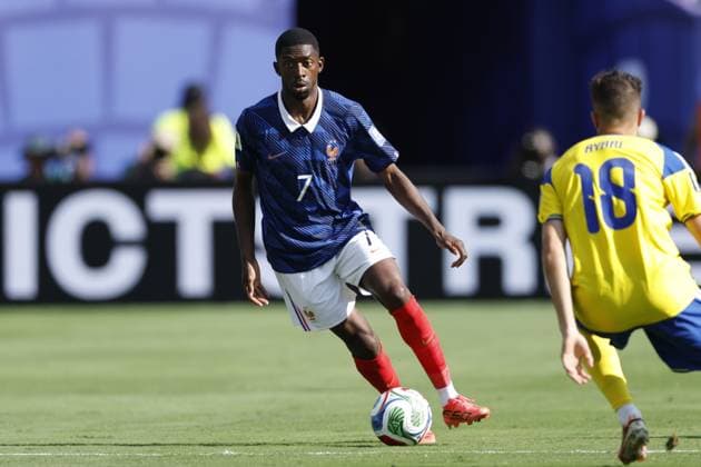 NEW JERSEY - Ousmane Dembele of France and Yasin Ayari of Sweden during the 2026 FIFA World Cup, WM, Weltmeisterschaft, Fussball round of 32 match between France and Sweden at Boston Stadium on June 30, 2026, in Foxborough, United States. MAURICE VAN STEEN ANP FIFA World Cup 2026 - round of 32 2026 xVIxANPxSportx xMauricexvanxSteenxIVx 562482340 originalFilename: 562482340.jpg