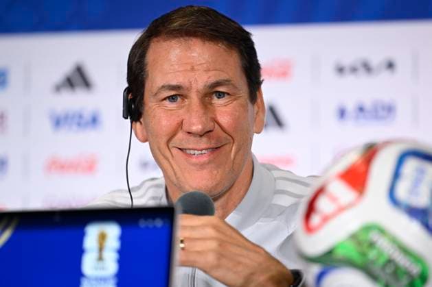 Belgian national football team - FIFA World Cup, WM, Weltmeisterschaft, Fussball 2026 - media activities 30 06 2026 SEATTLE, UNITED STATES OF AMERICA - JUNE 30 : Garcia Rudi head coach of Belgium and De Ketelaere Charles midfielder of Belgium talking to the press during a press conference, PK, Pressekonferenz at the Lumen Field Stadium prior to the Belgium vs Senegal match during the 2026 FIFA World Cup on June 30, 2026 in Seattle, United States of America, 30 06 2026 Seattle United States of America  Copyright: xNicoxVereeckenx