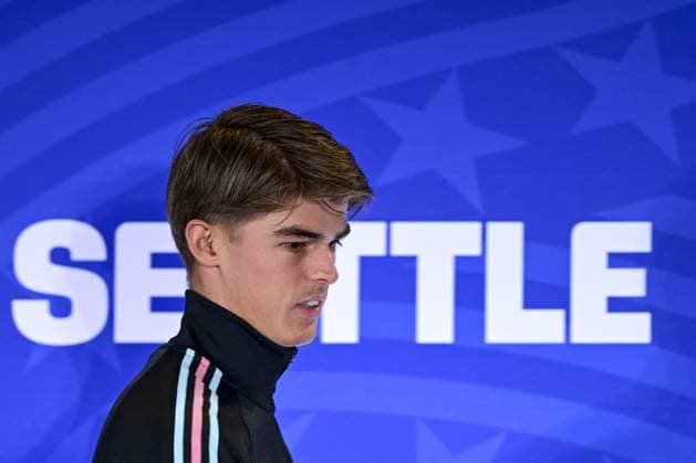 Belgium s Charles De Ketelaere pictured during a press moment of Belgian national soccer team Red Devils, on Tuesday 30 June 2026 at Lumen Field Stadium, Seattle, USA. The Rode Duivels - Diables Rouges qualified for the knockout stage of the 2026 FIFA World Cup, WM, Weltmeisterschaft, Fussball where they ll meet Senegal in the round of 32 on July 1st. DIRKxWAEM  x180041171x