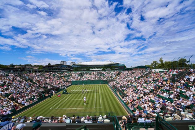 2026 Wimbledon, June 30, Day 2 LONDON, - JUNE 30: A wide view of court 2 number 2 court as Ben Shelton of the United States plays against Otto Virtanen of Finland during the 2026 Wimbledon, June 30, Day 2 at The all England club, Wimbledon on June 30, 2026 in London, GBR. London The all England club, Wimbledon GBR Copyright: xPeterxvanxdenxBerg ISIxPhotosx 9432