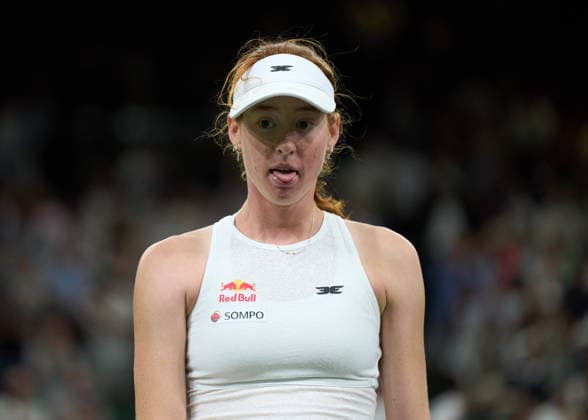 2026 Wimbledon, June 30, Day 2 LONDON, - JUNE 30: Maya Joint of Australia sticks out her tongue in relief after beating Serena Williams of the United States during the 2026 Wimbledon, June 30, Day 2 at The all England club, Wimbledon on June 30, 2026 in London, GBR. London The all England club, Wimbledon GBR Copyright: xPeterxvanxdenxBerg ISIxPhotosx 9432