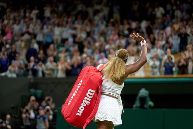 2026 Wimbledon, June 30, Day 2 LONDON, - JUNE 30: Serena Williams of the United States waves goodbye after playing against Maya Joint of Australia during the 2026 Wimbledon, June 30, Day 2 at The all England club, Wimbledon on June 30, 2026 in London, GBR. London The all England club, Wimbledon GBR Copyright: xPeterxvanxdenxBerg ISIxPhotosx 9432