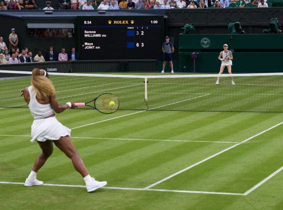 2026 Wimbledon, June 30, Day 2 LONDON, - JUNE 30: Serena Williams of the United States plays a shot against Maya Joint of Australia during the 2026 Wimbledon, June 30, Day 2 at The all England club, Wimbledon on June 30, 2026 in London, GBR. London The all England club, Wimbledon GBR Copyright: xPeterxvanxdenxBerg ISIxPhotosx 9432