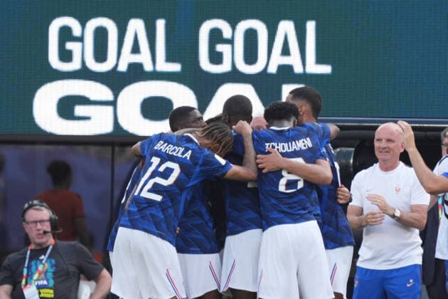 celebrate the goal, Torjubel zum 1:0 Kylian Mbappe (Frankreich, France, 10) - New York 30.06.2026: Frankreich vs. Schweden, MetLife Stadium, World Cup 26, Sechzehntelfinale *** celebrate the goal, goal celebration for Kylian Mbappé s 1-0 goal, France, June 30, 2026, France vs. Sweden, MetLife Stadium, World Cup 26, Round of 32