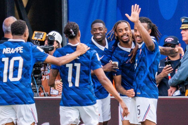 FIFA Fussball Weltmeisterschaft 2026, Sechszehntelfinale, Frankreich vs. Schweden, 30.06.2026, New Jersey Stadium Tor zum 2:0 durch Bradley Barcola *** 2026 FIFA World Cup, Round of 32, France vs. Sweden, June 30, 2026, New Jersey Stadium—Bradley Barcola scores the 2-0 goal Copyright: xBahhoxKarax