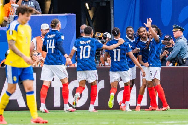 FIFA Fussball Weltmeisterschaft 2026, Sechszehntelfinale, Frankreich vs. Schweden, 30.06.2026, New Jersey Stadium Tor zum 2:0 durch Bradley Barcola *** 2026 FIFA World Cup, Round of 32, France vs. Sweden, June 30, 2026, New Jersey Stadium—Bradley Barcola scores the 2-0 goal Copyright: xBahhoxKarax