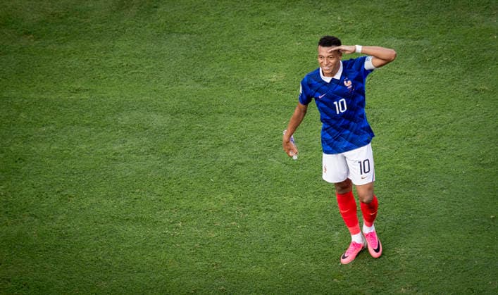 New York New Jersey, USA 30th Jun 2026. Goal celebration: Kylian Mbappe (FRA) France - Sweden World Cup Frankreich - Schweden 30.06.2026 *** New York, New Jersey, USA, June 30, 2026; Goal celebration by Kylian Mbappé (FRA); France vs. Sweden; World Cup; France vs. Sweden; June 30, 2026