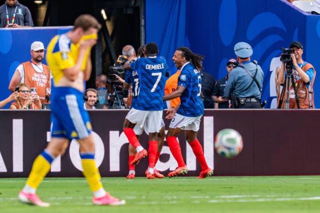 FIFA Fussball Weltmeisterschaft 2026, Sechszehntelfinale, Frankreich vs. Schweden, 30.06.2026, New Jersey Stadium Tor zum 2:0 durch Bradley Barcola *** 2026 FIFA World Cup, Round of 32, France vs. Sweden, June 30, 2026, New Jersey Stadium—Bradley Barcola scores the 2-0 goal Copyright: xBahhoxKarax