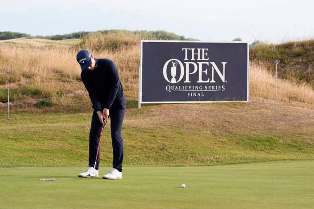 CROSBY, ENGLAND - JUNE 30: Matthew Jordan warms up on the putting green during round two of the Final Qualifying for The Open Championship at West Lancashire Golf Club, Crosby on June 30, 2026 in Crosby, Merseyside, England The 2026 Open Championship Qualifying