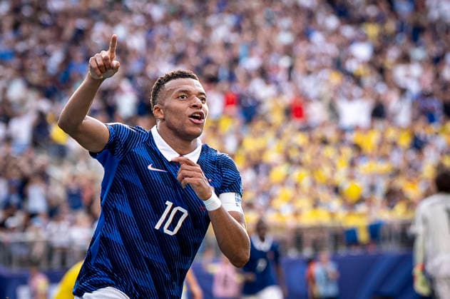 FOOTBALL : France vs Sweden - Coupe du Monde de la FIFA 2026. New York New Jersey Stadium, East Rutherford, New Jersey, Etats-Unis. 30 06 2026. Joie des joueurs de l equipe de France apres le but de Kylian Mbappe 10 (France)  Copyright: xx